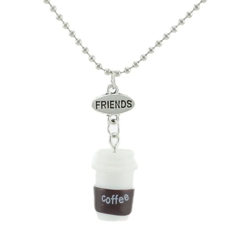 TAFREE &quotлучшие друзья&quot печенья и кулон Любителя кофе Цепочки ожерелья с бисерной