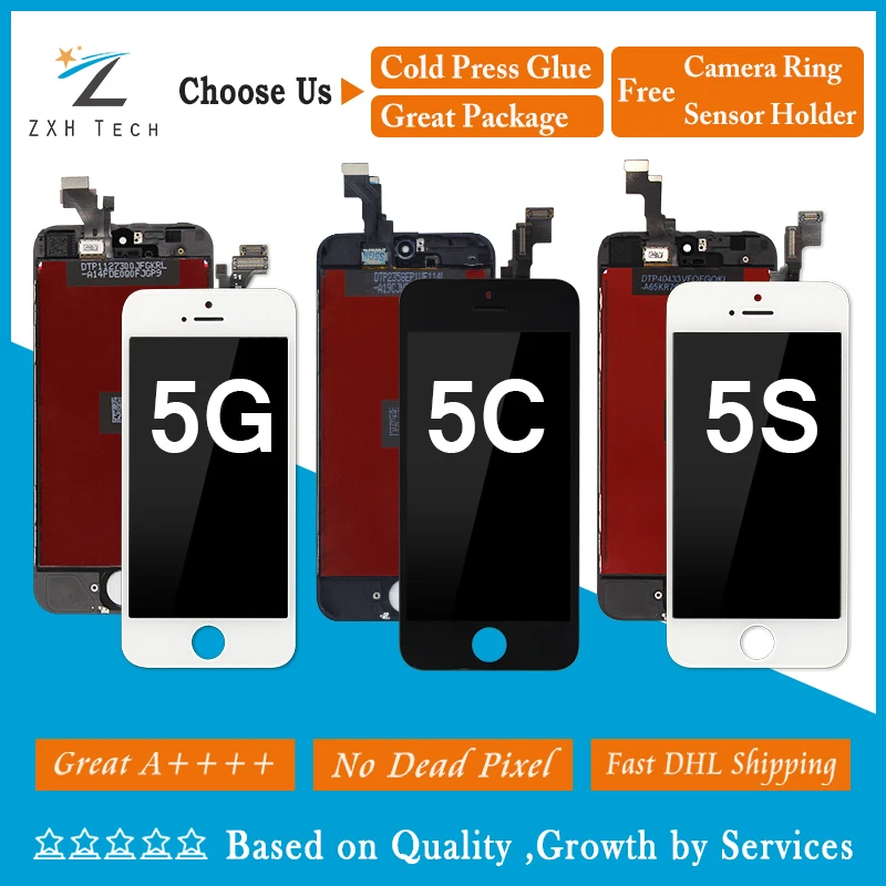 1 шт. Высокое качество без мертвой точки ЖК дисплей для iPhone 5S 5C 5 6G дигитайзер