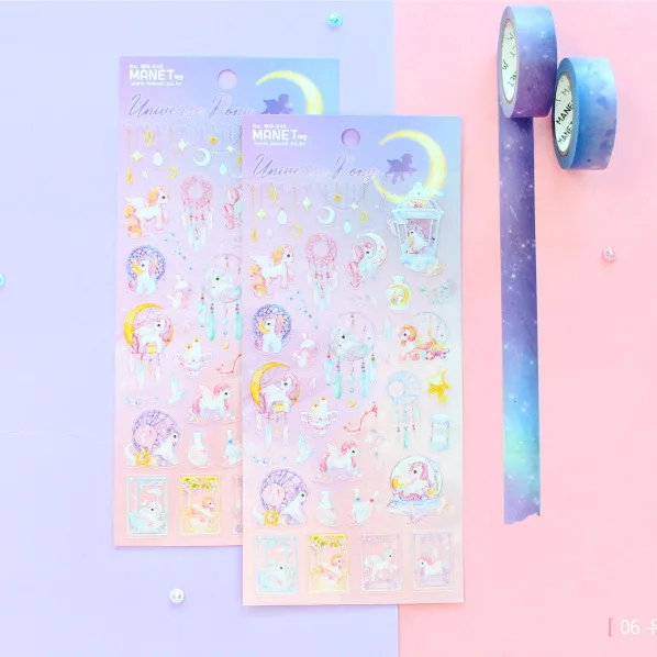 1 шт./1 лот Kawaii канцелярские наклейки космический Единорог дневник планировщик декоративные мобильные наклейки Скрапбукинг DIY ремесленные наклейки