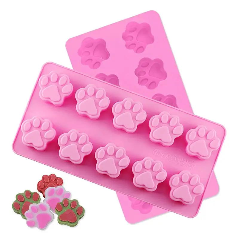 Мини силиконовая форма для торта с 10 отверстиями шоколада в виде кошачьей лапы