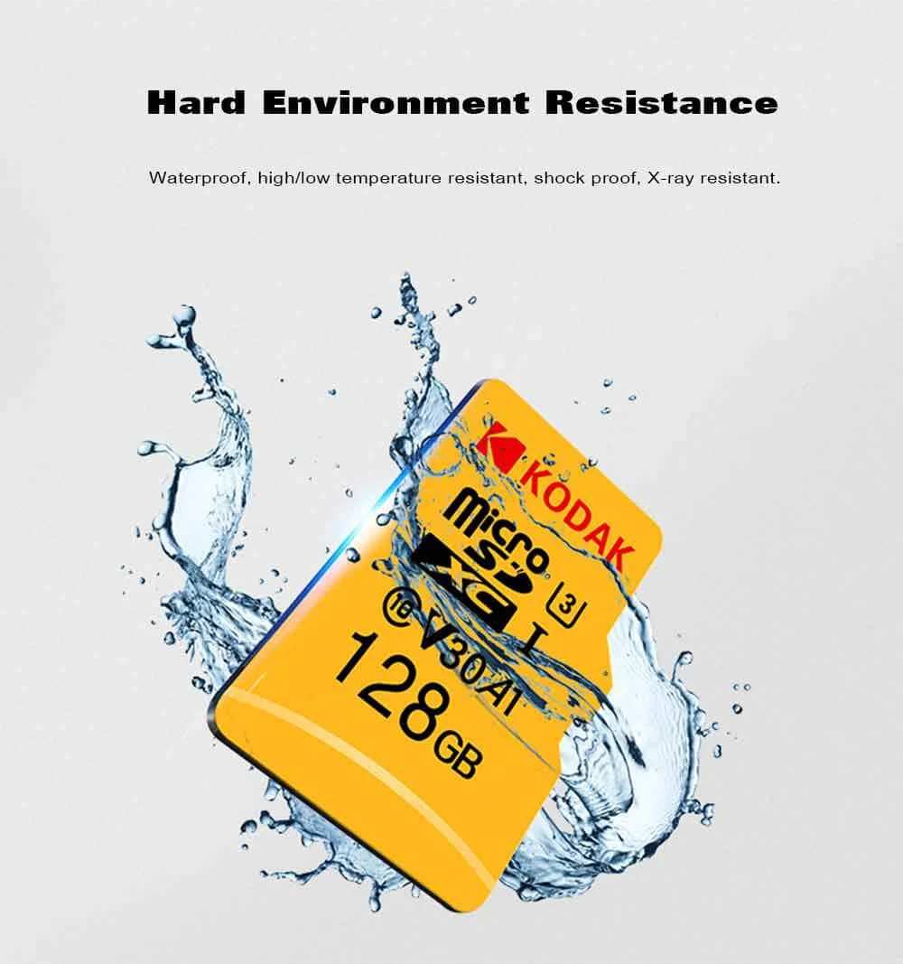 Карта флэш-памяти KODAK Micro SD 128 ГБ 256 ГБ 512 ГБ 32 ГБ 64 Гб U1 tf-карта 4K Class 10 tarjeta Micro SD карта U3 UHS-I 16 Гб microsd