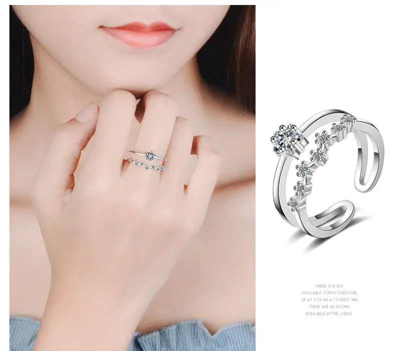 Модное обручальное женское кольцо с кубическим цирконием цвета платформы для