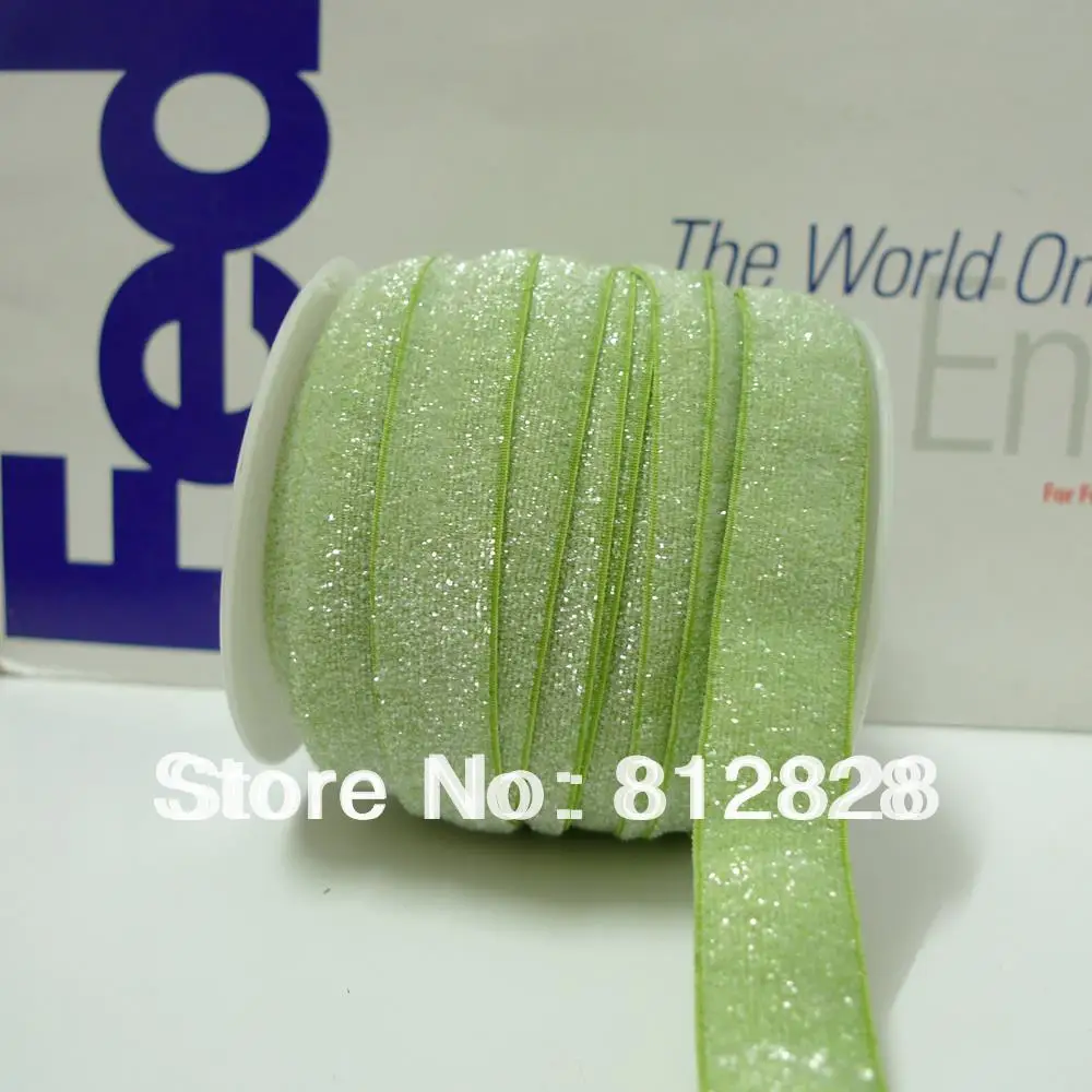 25 ярдов 5/8 '✖ мм эластичная оливково-зеленая матовая блестящая металлическая