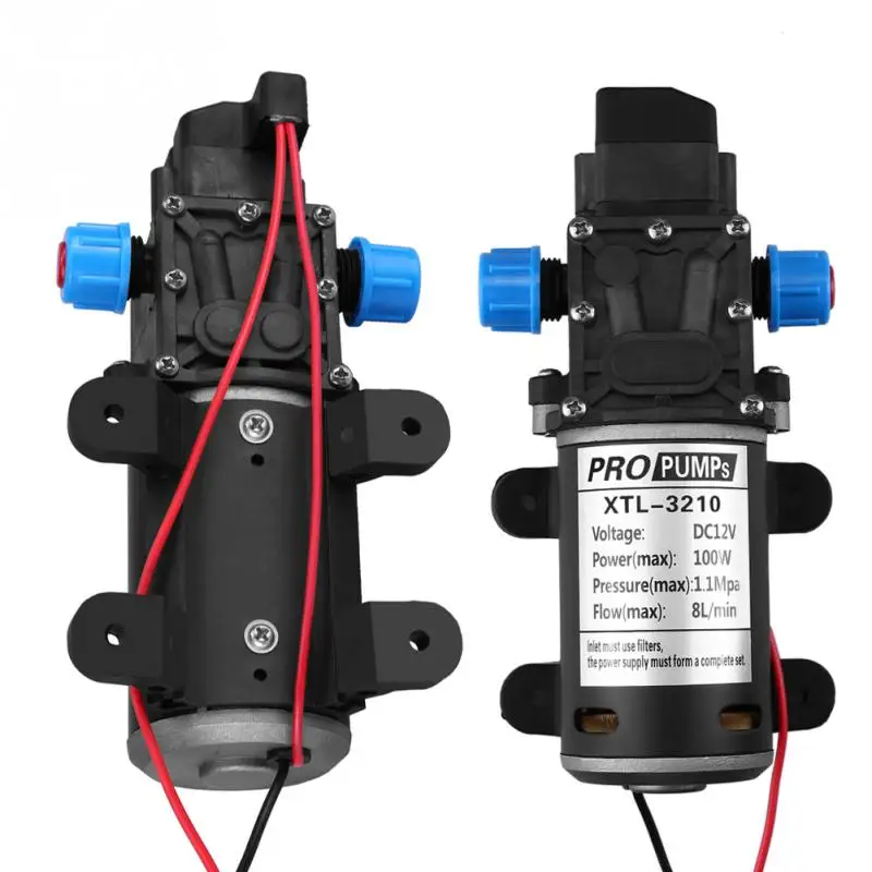 Прочный DC 12V 160Psi 8л/мин мембранный самовсасывающий Электрический водяной насос с