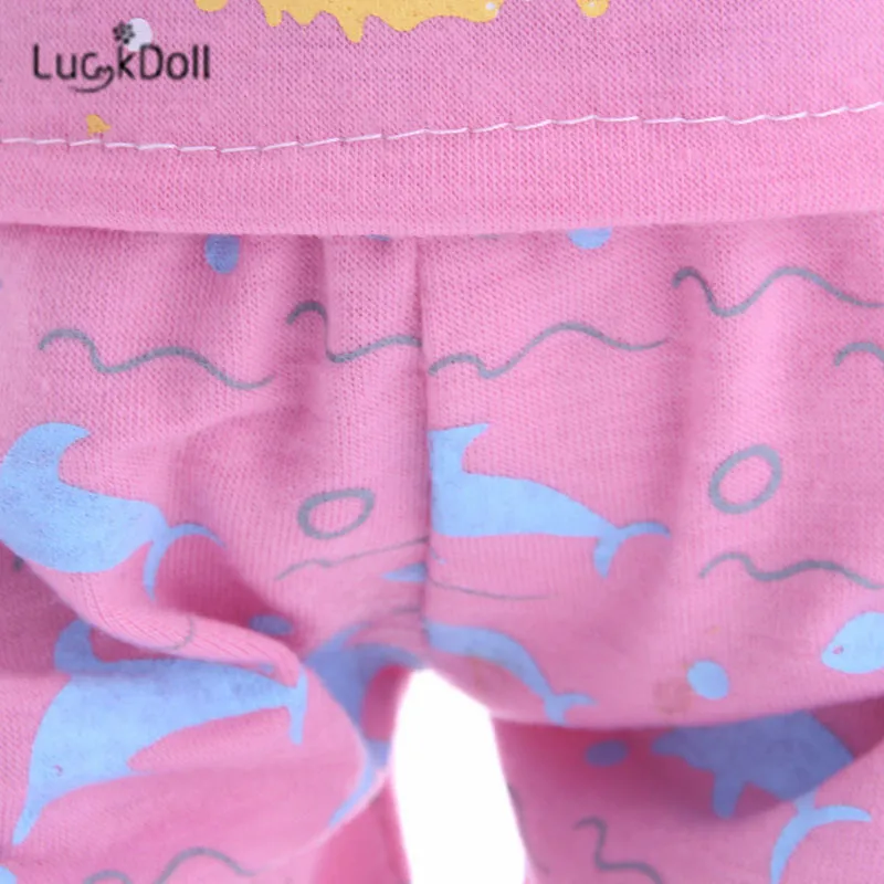 LUCKDOLL повседневные Короткие рукава+ шорты подходят 18 дюймов Американский 43 см Детские аксессуары для кукол, игрушки для девочек, поколение, подарок на день рождения