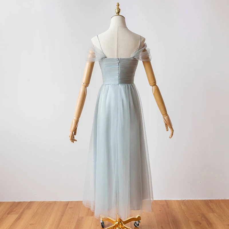 Женское длинное вечернее платье зеленое/серое для выпускного бала 8678|Вечерние