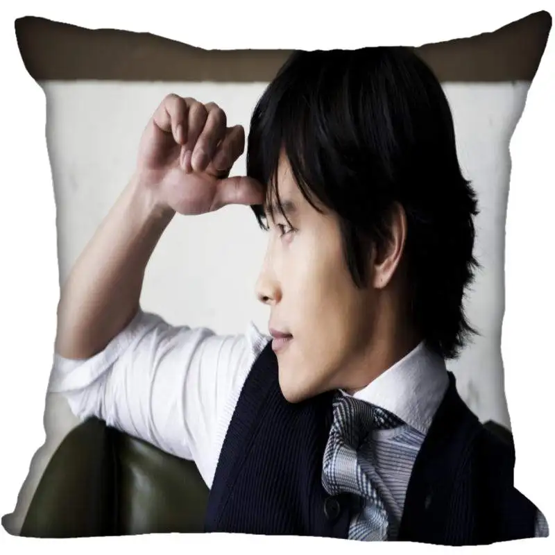 19 На заказ Kpop Lee Byung hun печатные квадратные шелковые наволочки 40x40 см, 35x35 см одна сторона атласная Наволочка логотип - Цвет: 19