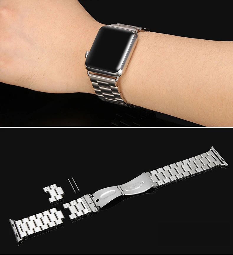 Ремешок для Apple watch Band 4 5 correa iwatch 42 мм 38 мм 3 2 44 мм 40 мм браслет из нержавеющей стали pulseira Apple watch 4 аксессуары