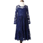 Детское платье с длинным рукавом, на возраст 2-12 лет