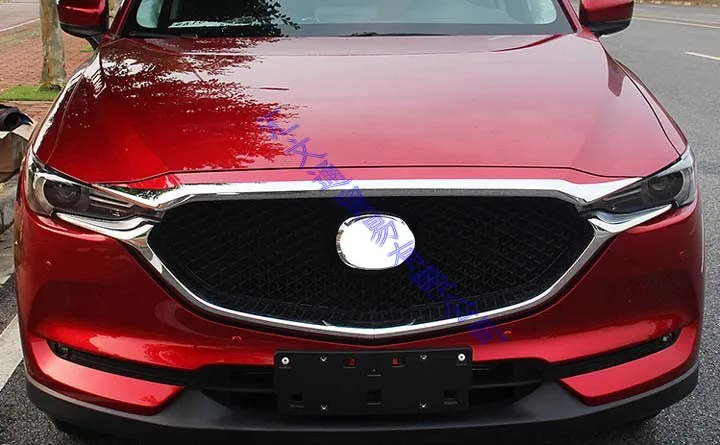 Для Mazda CX 5 CX5 2017 2018 ABS Хромированная передняя капота решетка гриля бампер губа