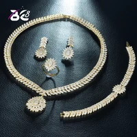 be 8 luxury round flower design cz jewelry sets for women party dubai nigeria wedding jewelry sets parure bijoux femme s246