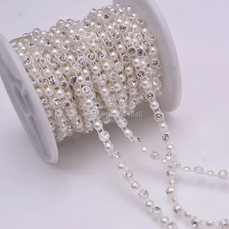 Прозрачная стеклянная Бриллиантовая звезда 16(4 мм) 10 ярдов/рулон цепочка со