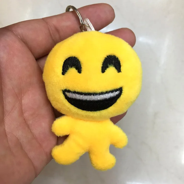 30 шт./лот 8*12 см Emoji Смайлик Круглый Подушка Подвеска Брелок Фаршированные