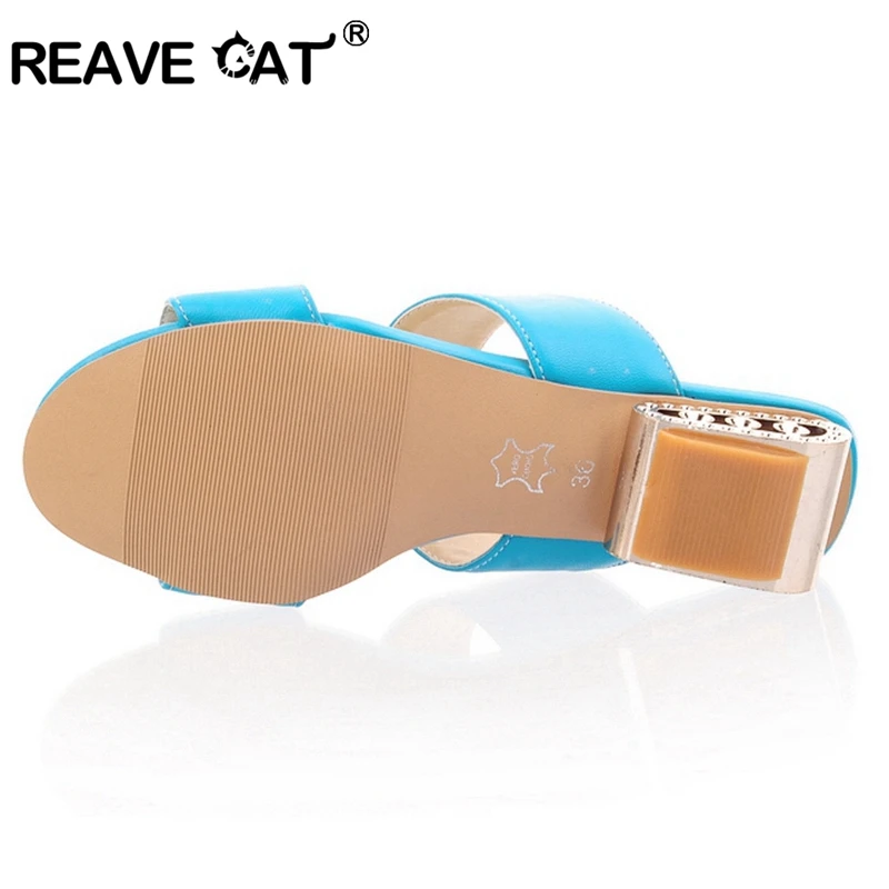 Женские сандалии на низком каблуке REAVE CAT летние больших размеров 9 10 модные