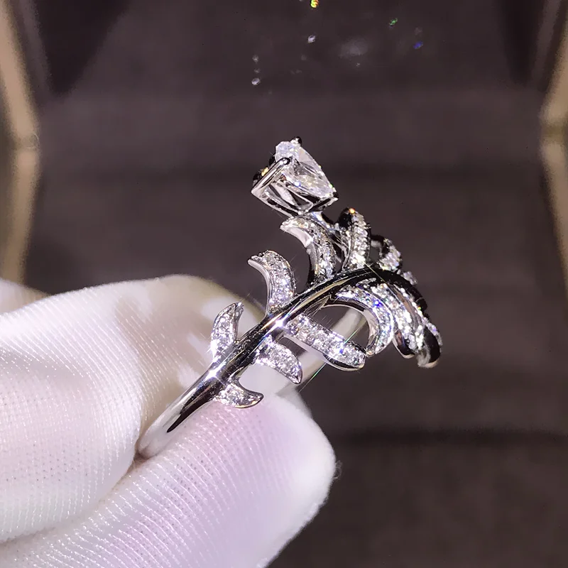 18 K 750Au золото Moissanite АЛМАЗНОЕ КОЛЬЦО D Цвет VVS с национальным сертификатом MO-H1002