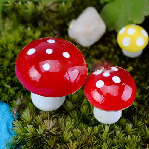 10 шт. ремесла украшения дома аксессуары мини красный гриб садовое украшение