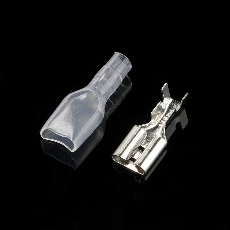 100PCS 6.3mm Crimp Terminal 50 Female Spade Connector Seal Electrical Wire Connectors Set with Case | Обустройство дома