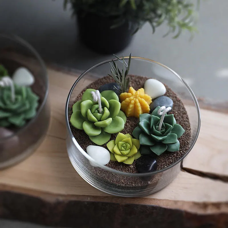 Ручной работы силиконовые формы для свеч суккулент ароматические свечи плесень