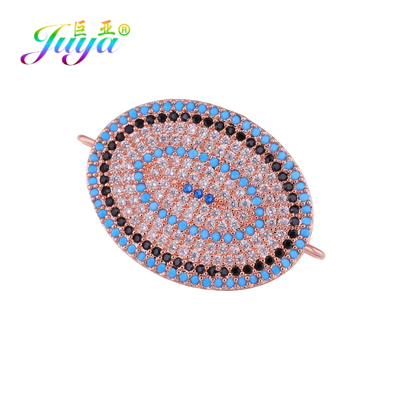 Juya DIY Красочные Кристаллы Классические Ювелирные компоненты греческий сглаза талисманы Разъем аксессуары для женщин мужчин Изготовление ювелирных изделий
