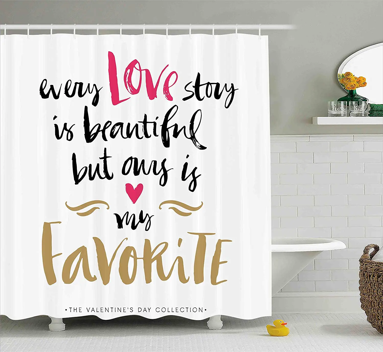 Занавеска для душа на День святого Валентина каждая история любви красивая но