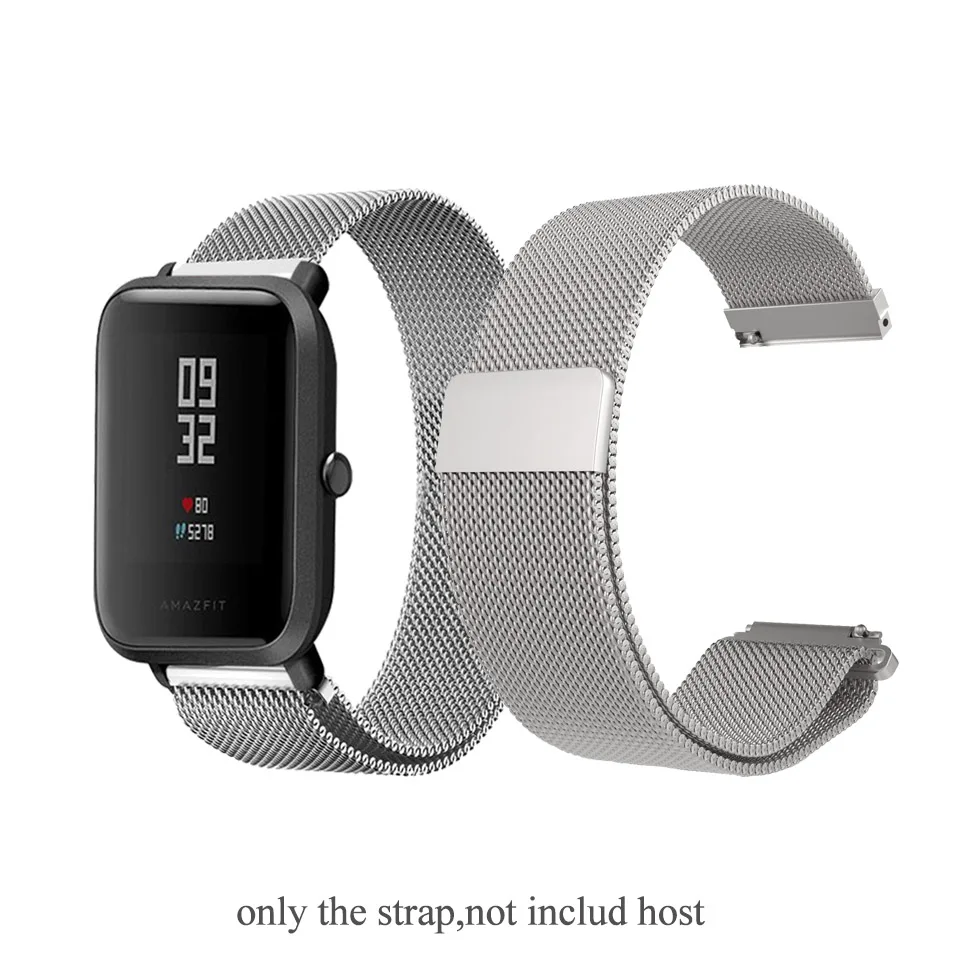 20 mm Youth Version Mijobs металлическая Миланская петля для Xiaomi Huami AMAZFIT Bip Bit ремешок 20 мм 22 мм ремешок для Xiaomi Amazfit GTS ремень - Цвет: 20 mm Youth Version