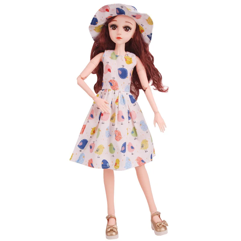 1 шт., новое летнее платье, Одежда для кукол, аксессуары 60 см, BJD куклы, одежда, модное длинное платье с шапкой, аксессуары, игрушки для девочек