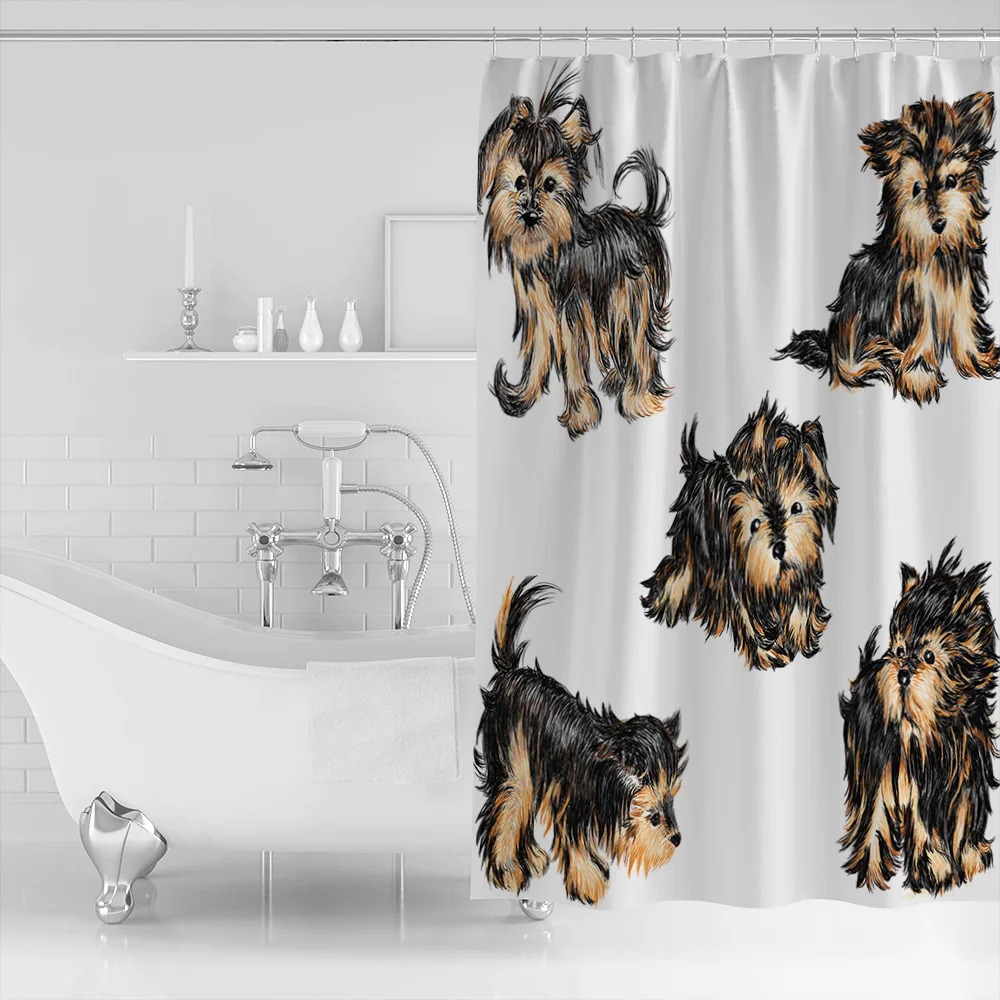Dogie Dog Pet милые забавные очень длинные тканевые занавески для ванной душа 3D