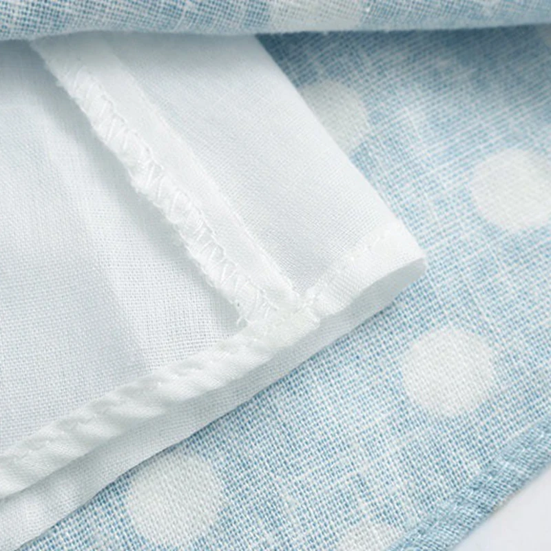 Платье Бохо в белый горошек льняное летнее платье синего цвета Пляжное