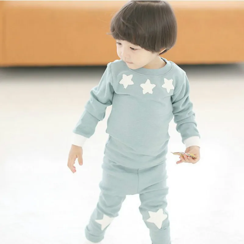 2 шт./компл. детские пижамы для малышей детское теплое нижнее белье детский