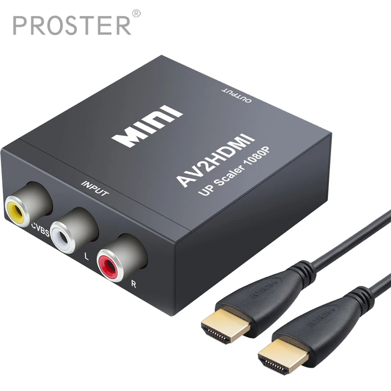 

PROZOR сплав 1080P Композитный CVBS AV к HDMI-совместимый конвертер RCA к HDMI-совместимый адаптер с PAL/ NTSC Up Scaler