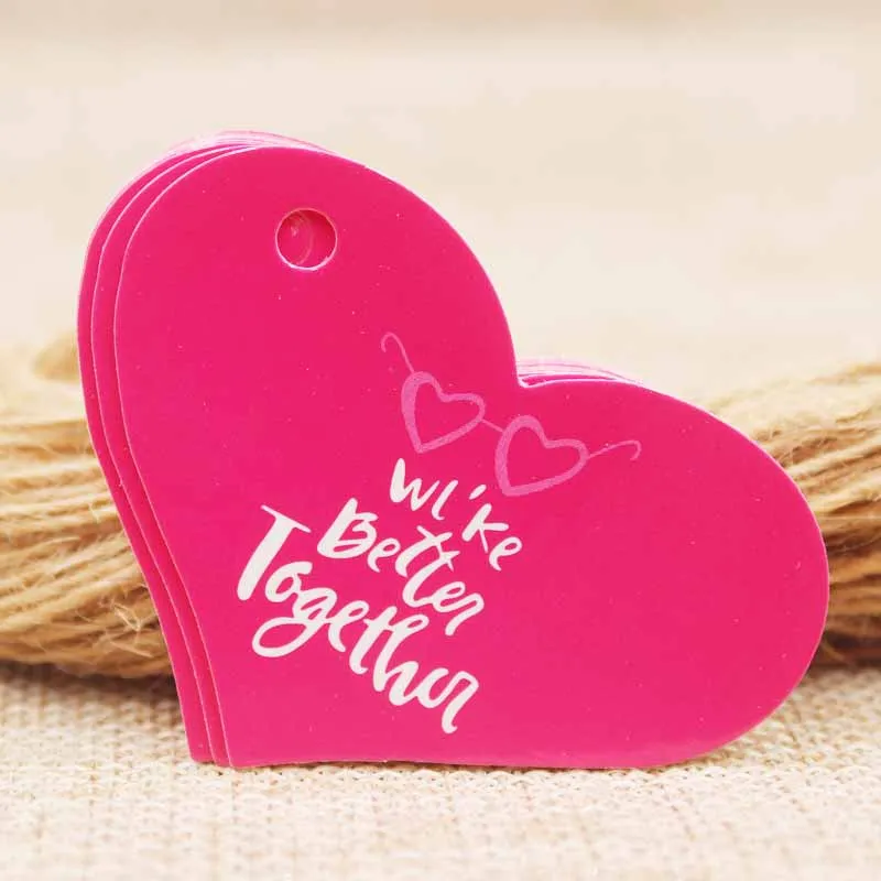 Золотой DIy в форме сердца, Подарочный ярлык 50 шт+ 50 веревка/Meet my love Свадебная бирка этикетка. розовая Ювелирная карта-метка. Карта-метка Lovey брачный ярлык - Цвет: Золотой