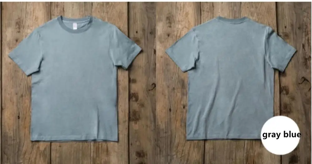 gray blue Хлопок, повседневные футболки унисекс с коротким рукавом, однотонные мягкие свободные базовые футболки для мужчин с квадратным воротником, летние женские домашние футболки - Color: gray blue