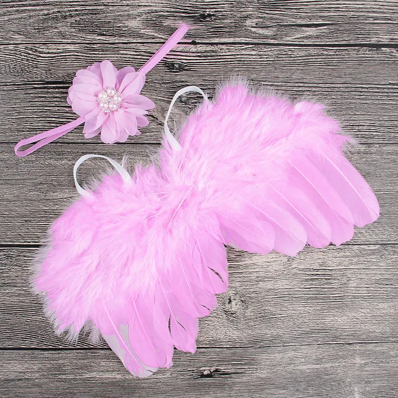10 pcs/lot Newborn Photography Props Costume Angel Wings+Headband Photo Infant Baby Girls Boys Outfits Flower Accessories | Детская