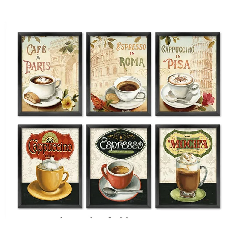 Бар Кухня украшения Плакаты приготовления лапши Кофе продукты Холст Картина Hd
