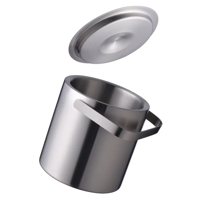 1.3L портативный двойной стены нержавеющей стальное ведро для льда Бар держатель