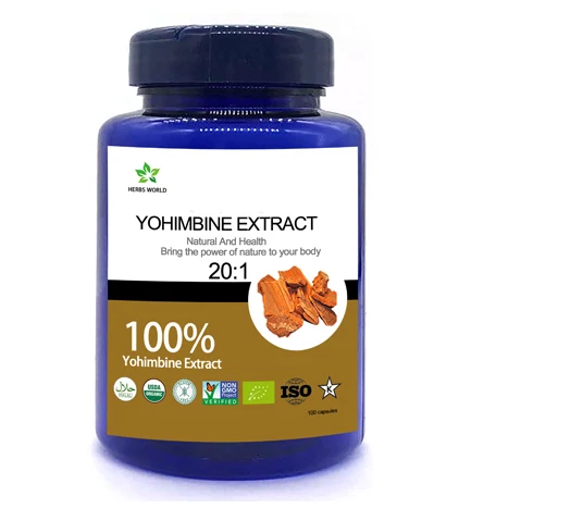 Природный йохимбин HCL 100 шт/бутылка экстракт коры йохимбе