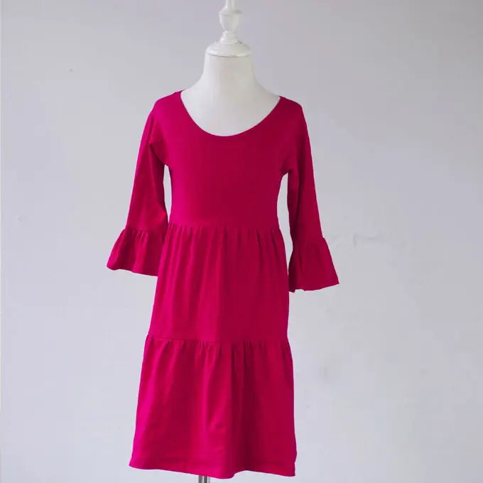 2017 весенние детские модные однотонные белые платья ярких цветов с длинными