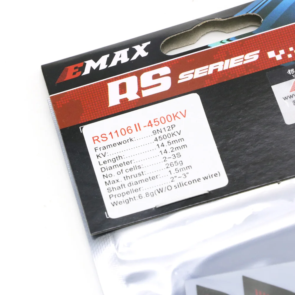 1 шт. оригинальный EMAX RS1106 II 4500KV 6000KV 7500KV миниатюрный бесщёточный электродвигатель