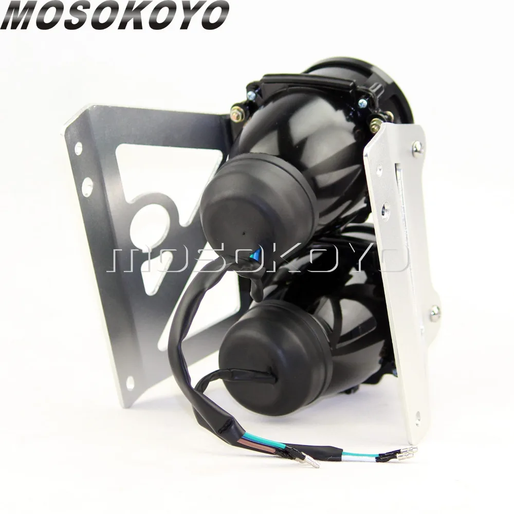 Мотоциклетный двойной спортивный налобный фонарь 2x H3 проектор поворотник