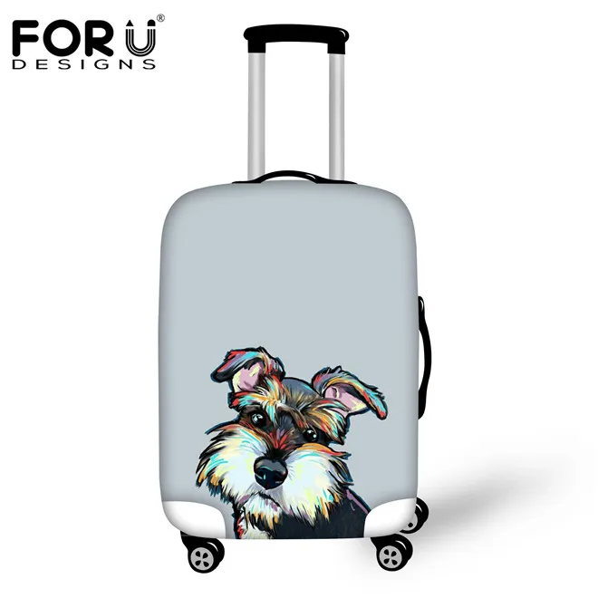 FORUDESIGNS, 3D Schnauzer, водонепроницаемый чехол для багажа, защитные пылезащитные Чехлы для собак, животных, Дорожный чемодан, чехол для 18-30 дюймов, чехлы - Цвет: H190