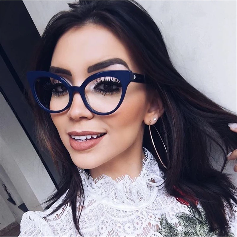 

New Ladies Vintage Sexy Cat Optical Glasses Frame Female Brand Designer Spectacles Luxury Eyeglasses Frame Women Retro Eyewear