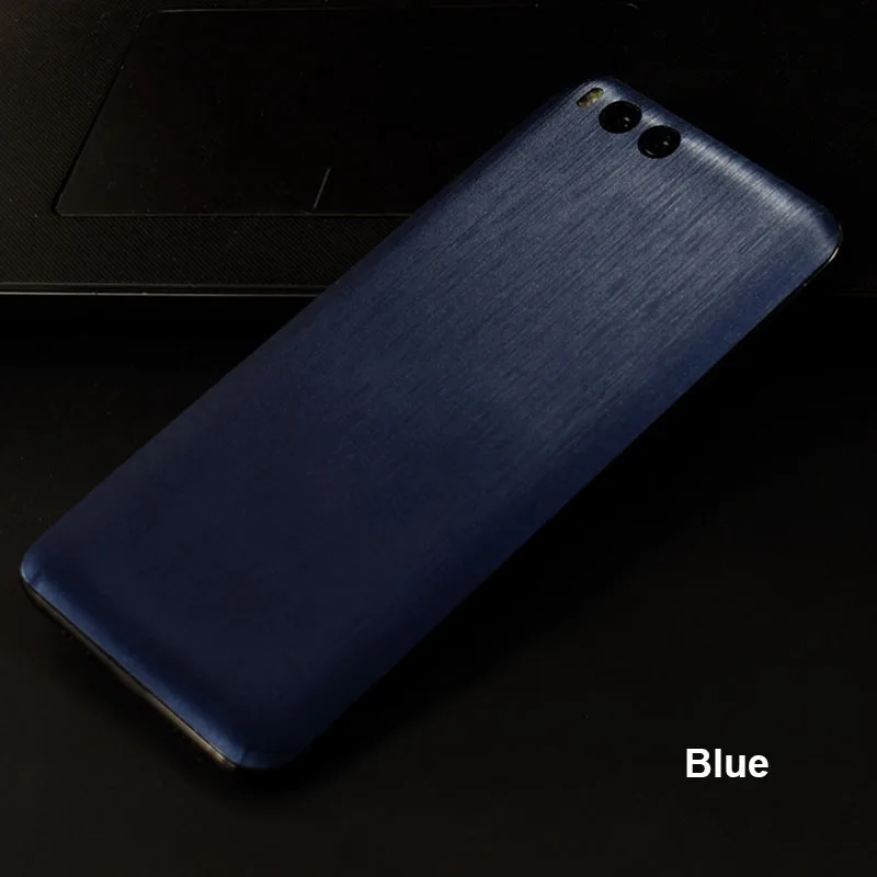 Blue Полный Чехол на заднюю панель, защитный чехол для Xiaomi mi, 6, 5, 5S, Plus, металлическая матовая наклейка, чехол для Xiaomi mi, 6, mi, 5, mi, 5S, mi, 5S, Plus - Цвет: Blue