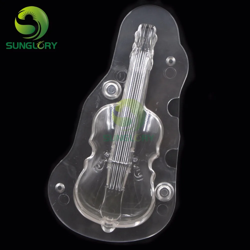 DIY 3D гитара шоколадная Форма пластик Поликарбонат домашний стерео музыкальный