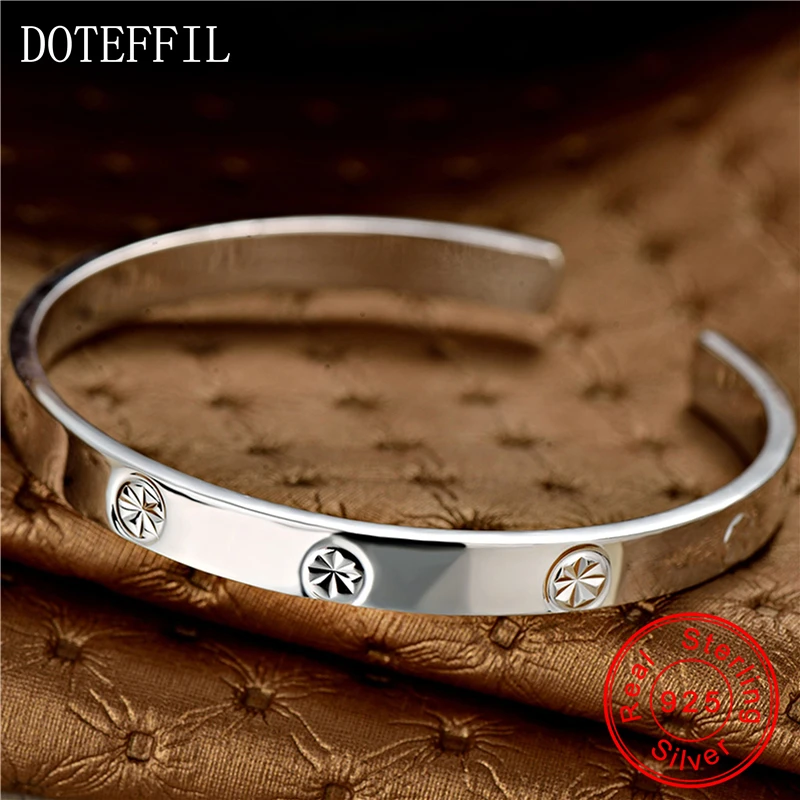 Женский и мужской браслет из стерлингового серебра полностью покрытый серебром |