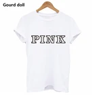 Модные розовые футболки в стиле Харадзюку С буквенным принтом, женские топы, футболка, женская футболка с круглым вырезом, tumblr, милые повседневные футболки с коротким рукавом