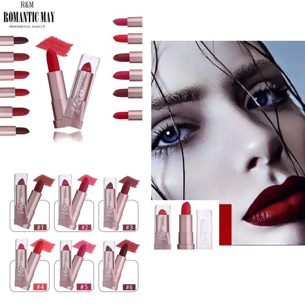 Женская матовая водостойкая губная помада 12 цветов увлажняющий и долговечный