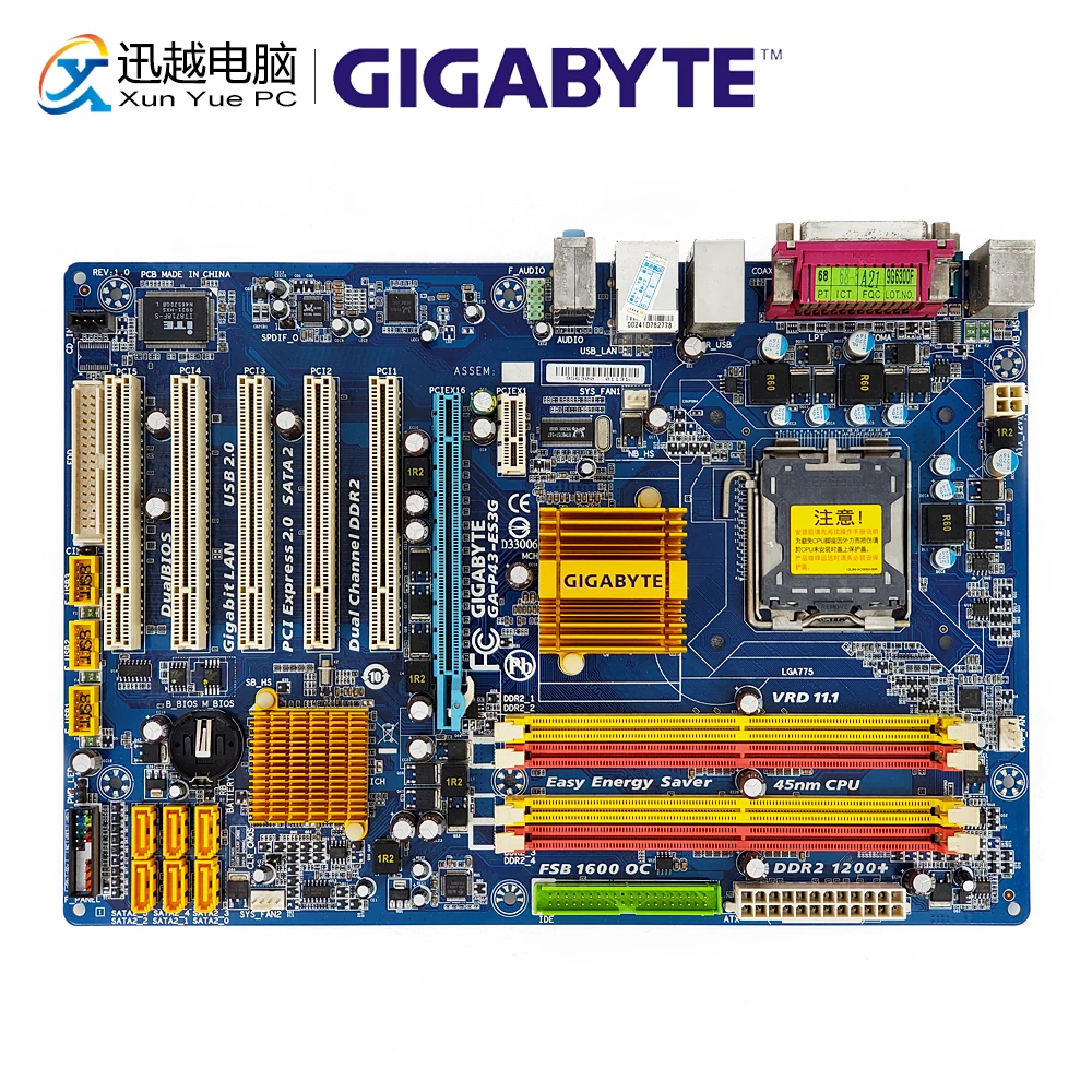 Gigabyte GA P43 ES3G рабочего Материнская плата LGA 775 Core 2 Extreme Quad Duo Pentium D DDR2 16G SATA2 USB2.0 блок