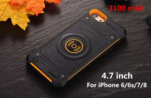 Yellow for 6 6s 7 8 Neng 3100 mAh Беспроводная зарядка банк питания для iPhone 6 6s 7 8 Plus Беспроводное зарядное устройство батарея чехол для iPhone 6 6s 7 8 чехол питания - Цвет: Yellow for 6 6s 7 8
