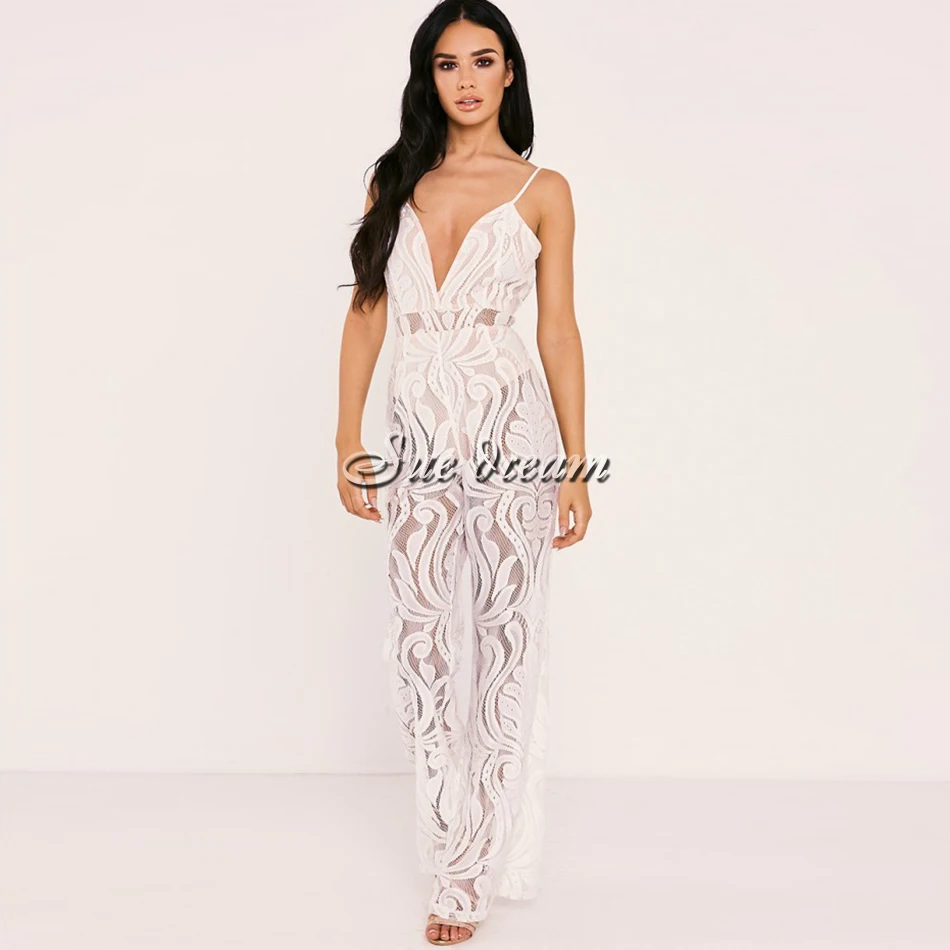 Лето 2017 г. новые женские Длинные рукава v образным вырезом комбинезон принт