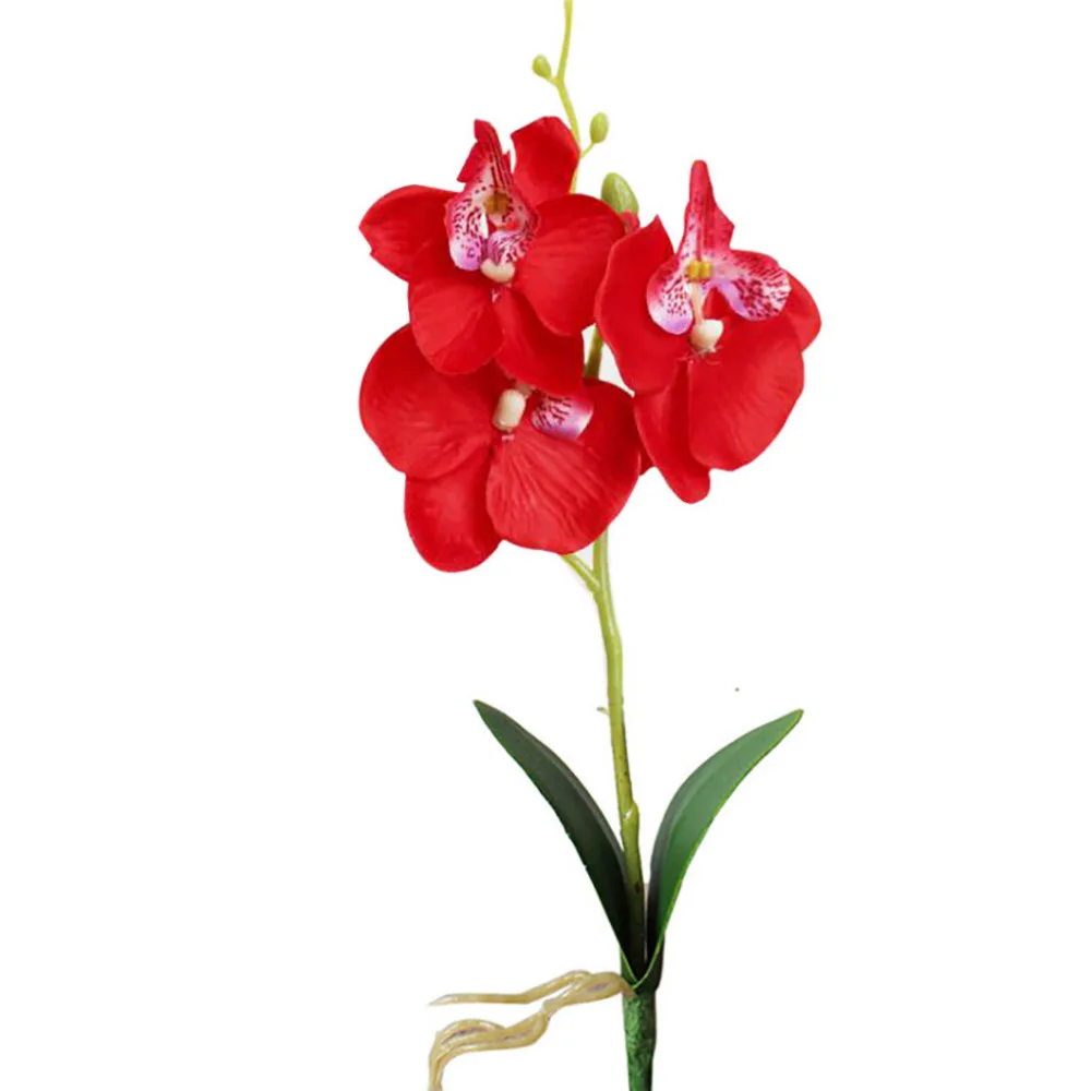 25 см 4 цвета искусственные цветы тройная голова Бабочка Орхидея шелк для дома